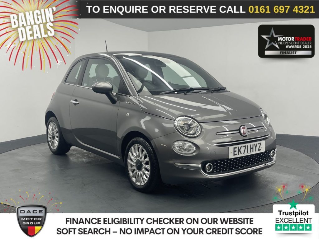 Used 2021 GREY FIAT 500 Hatchback 1.0 MHEV Dolcevita Hatchback 3dr Petrol Manual Euro 6 (s/s) (70 bhp) (reg. 2021-09-22) for sale in Manchester