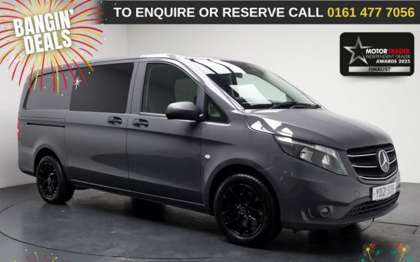 Used 2021 GREY MERCEDES-BENZ VITO Combi Van 2.0 119 CDI Premium Crew Van Double Cab 5dr Diesel G-Tronic RWD L2 Euro 6 (s/s) (LWB) (190 ps) (reg. 2021-06-29) for sale in Stockport