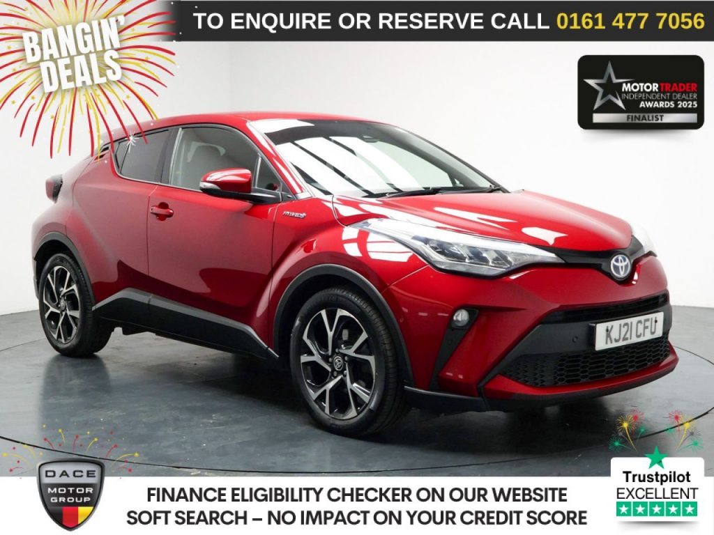 Used 2021 RED TOYOTA C-HR SUV 2.0 VVT-h GPF Design SUV 5dr Petrol Hybrid CVT Euro 6 (s/s) (184 ps) (reg. 2021-06-30) for sale in Stockport