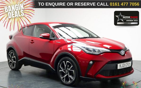 Used 2021 RED TOYOTA C-HR SUV 2.0 VVT-h GPF Design SUV 5dr Petrol Hybrid CVT Euro 6 (s/s) (184 ps) (reg. 2021-06-30) for sale in Stockport