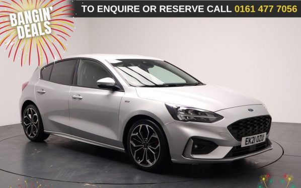 Used 2021 SILVER FORD FOCUS Hatchback 1.0T EcoBoost MHEV ST-Line X Edition Hatchback 5dr Petrol Manual Euro 6 (s/s) (125 ps) (reg. 2021-03-30) for sale in Stockport