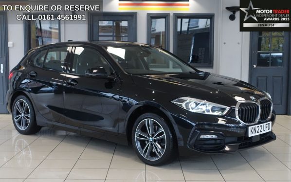 Used 2022 BLACK BMW 1 SERIES Hatchback 1.5 116d Sport (LCP) Hatchback 5dr Diesel DCT Euro 6 (s/s) (116 ps) (reg. 2022-03-18) for sale in Wilmslow