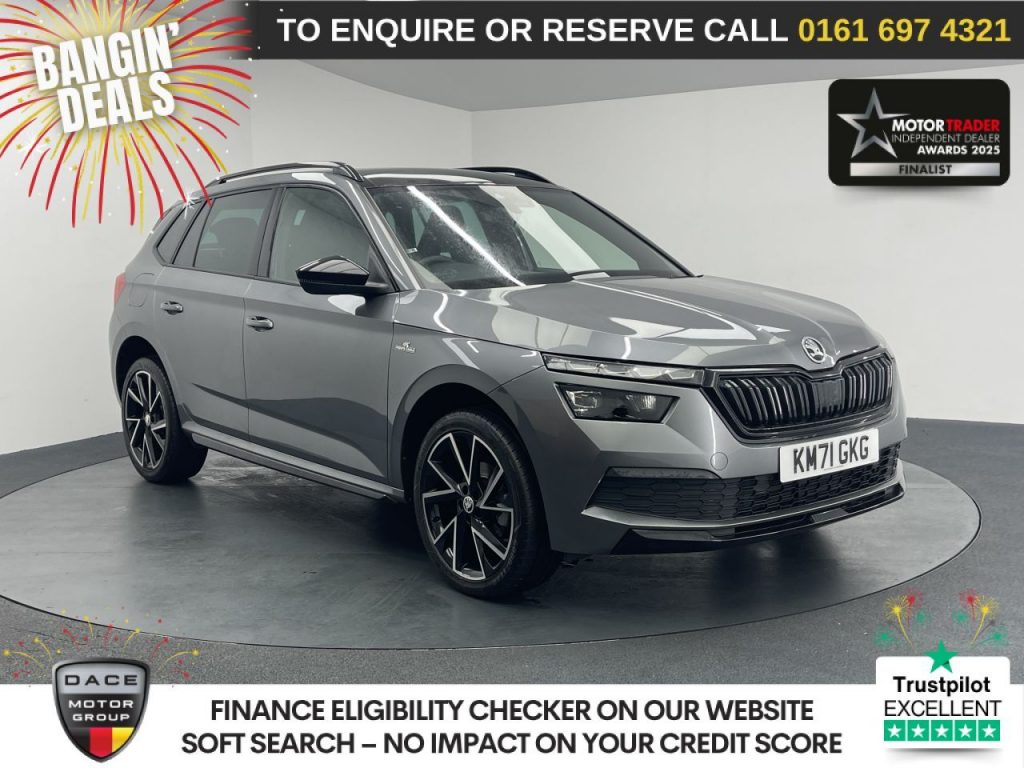 Used 2022 GREY SKODA KAMIQ SUV 1.0 TSI Monte Carlo SUV 5dr Petrol DSG Euro 6 (s/s) (110 ps) (reg. 2022-01-31) for sale in Manchester