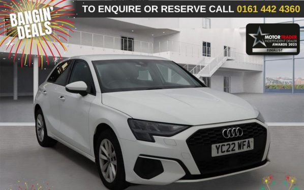 Used 2022 WHITE AUDI A3 Hatchback 1.0 TFSI 30 Technik Sportback 5dr Petrol Manual Euro 6 (s/s) (110 ps) (reg. 2022-04-28) for sale in Altrincham