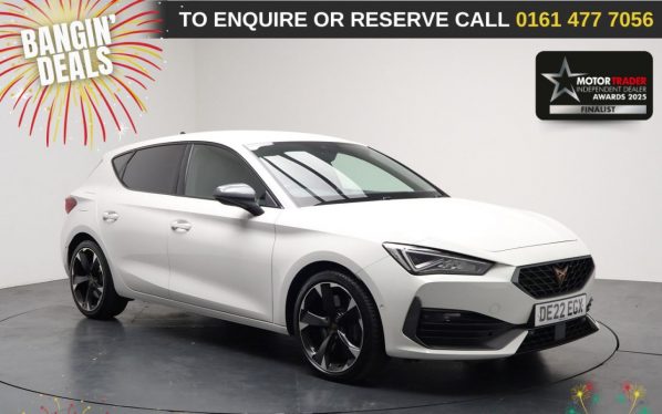Used 2022 WHITE CUPRA LEON Hatchback 2.0 TSI VZ1 Hatchback 5dr Petrol DSG Euro 6 (s/s) (245 ps) (reg. 2022-05-16) for sale in Stockport