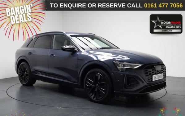 Used 2023 BLUE AUDI Q8 E-TRON SUV 55 Black Edition SUV 5dr Electric Auto quattro 114kWh (11kW Charger) (408 ps) (reg. 2023-06-30) for sale in Stockport