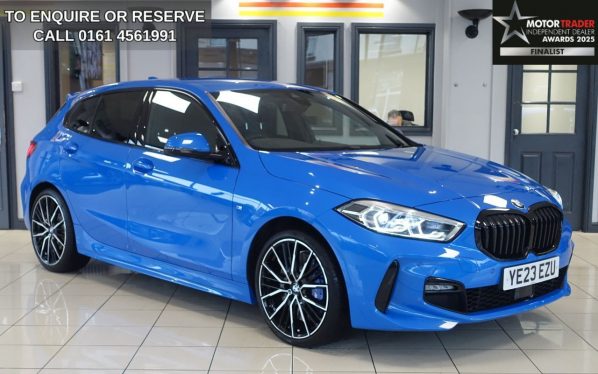 Used 2023 BLUE BMW 1 SERIES Hatchback 1.5 118i M Sport (LCP) Hatchback 5dr Petrol DCT Euro 6 (s/s) (136 ps) (reg. 2023-04-30) for sale in Wilmslow