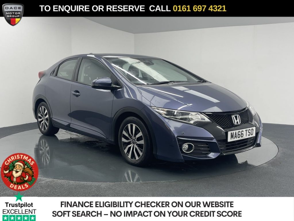 Used 2016 BLUE HONDA CIVIC Hatchback 1.6 i-DTEC SE Plus (Navi) Hatchback 5dr Diesel Manual Euro 5 (s/s) (120 ps) (reg. 2016-09-23) for sale in Manchester