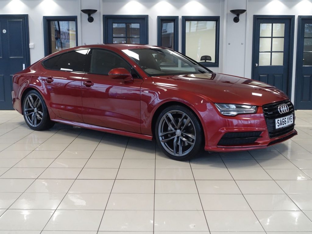 Used 2016 RED AUDI A7 Hatchback 3.0 TDI V6 Black Edition Sportback 5dr Diesel S Tronic quattro Euro 6 (s/s) (272 ps) (reg. 2016-09-30) for sale in Wilmslow