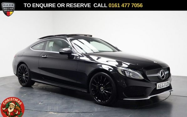 Used 2017 BLACK MERCEDES-BENZ C-CLASS Coupe 2.0 C200 AMG Line (Premium) Coupe 2dr Petrol G-Tronic+ Euro 6 (s/s) (184 ps) (reg. 2017-11-02) for sale in Stockport