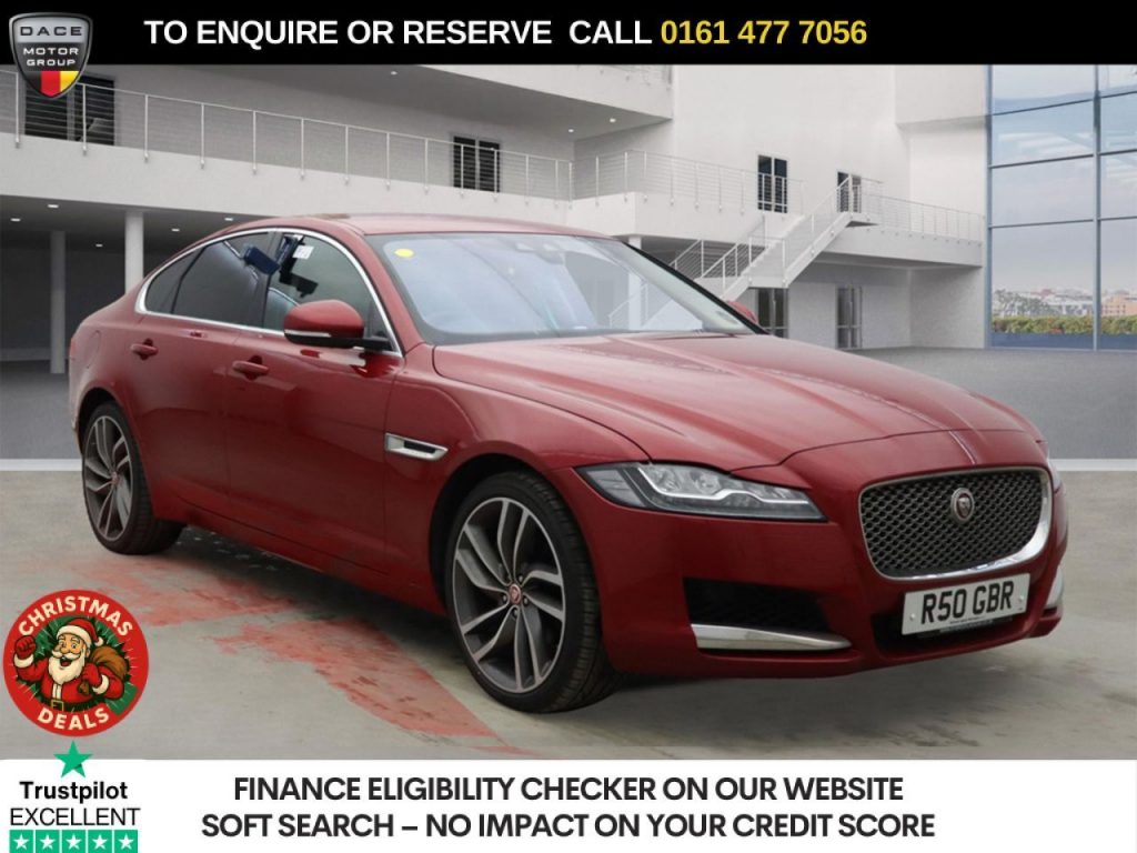 Used 2017 RED JAGUAR XF Saloon 2.0i Portfolio Saloon 4dr Petrol Auto AWD Euro 6 (s/s) (250 ps) (reg. 2017-06-30) for sale in Stockport