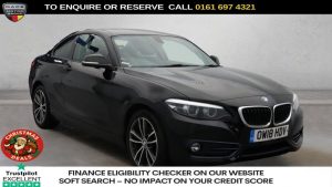 Used 2018 BLACK BMW 2 SERIES Coupe 2.0 220i Sport Coupe 2dr Petrol Auto Euro 6 (s/s) (184 ps) (reg. 2018-06-28) for sale in Manchester