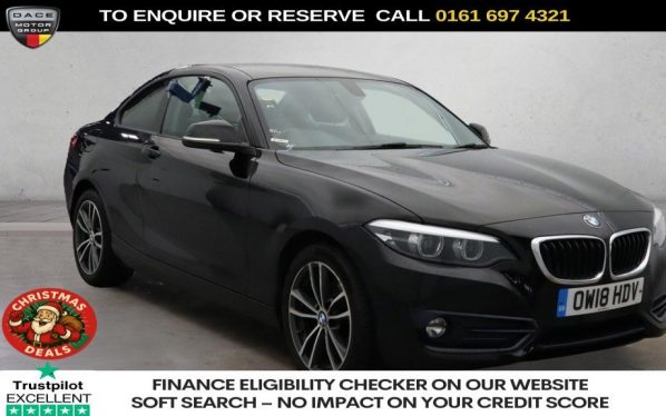 Used 2018 BLACK BMW 2 SERIES Coupe 2.0 220i Sport Coupe 2dr Petrol Auto Euro 6 (s/s) (184 ps) (reg. 2018-06-28) for sale in Manchester