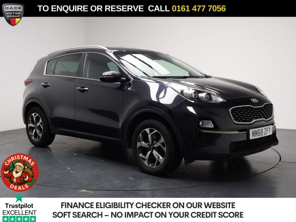 Used 2018 BLACK KIA SPORTAGE SUV 1.6 GDi 2 SUV 5dr Petrol Manual Euro 6 (s/s) (130 bhp) (reg. 2018-12-19) for sale in Stockport