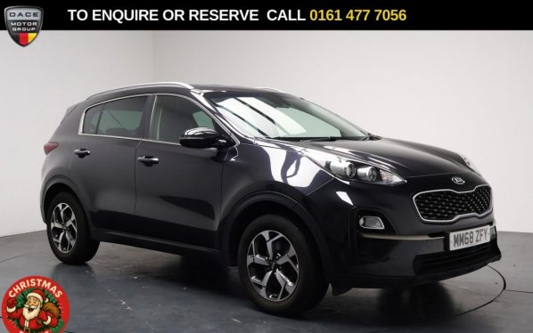Used 2018 BLACK KIA SPORTAGE SUV 1.6 GDi 2 SUV 5dr Petrol Manual Euro 6 (s/s) (130 bhp) (reg. 2018-12-19) for sale in Stockport