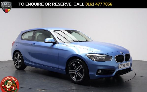 Used 2018 BLUE BMW 1 SERIES Hatchback 1.5 118i Sport Hatchback 3dr Petrol Auto Euro 6 (s/s) (136 ps) (reg. 2018-09-01) for sale in Stockport