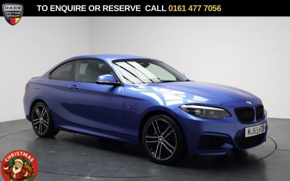 Used 2019 BLUE BMW 2 SERIES Coupe 1.5 218i GPF M Sport Coupe 2dr Petrol Auto Euro 6 (s/s) (136 ps) (reg. 2019-09-30) for sale in Stockport