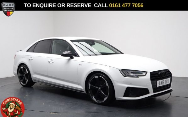 Used 2019 WHITE AUDI A4 Saloon 2.0 TFSI 35 Black Edition Saloon 4dr Petrol S Tronic Euro 6 (s/s) (150 ps) (reg. 2019-07-30) for sale in Stockport