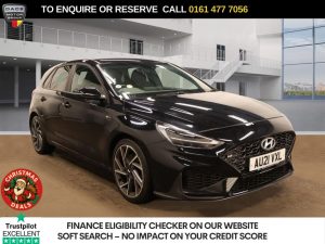Used 2021 BLACK HYUNDAI I30 Hatchback 1.5 T-GDi MHEV N Line Hatchback 5dr Petrol Hybrid Manual Euro 6 (s/s) (159 ps) (reg. 2021-03-25) for sale in Stockport
