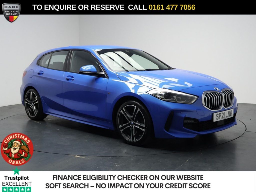 Used 2021 BLUE BMW 1 SERIES Hatchback 1.5 118i M Sport Hatchback 5dr Petrol DCT Euro 6 (s/s) (136 ps) (reg. 2021-03-01) for sale in Stockport