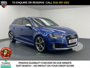 Used 2016 BLUE AUDI RS3 Hatchback 2.5 TFSI Sportback 5dr Petrol S Tronic quattro Euro 6 (s/s) (Nav) (367 ps) (reg. 2016-03-14) for sale in Manchester