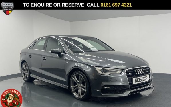 Used 2016 GREY AUDI A3 Saloon 2.0 TDI S line Saloon 4dr Diesel S Tronic quattro Euro 6 (s/s) (Nav) (184 ps) (reg. 2016-06-30) for sale in Manchester