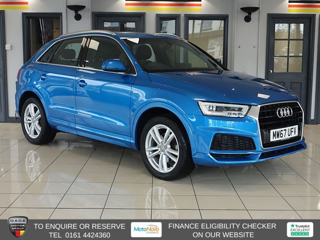 Used 2017 BLUE AUDI Q3 SUV 1.4 TFSI CoD S line Edition SUV 5dr Petrol S Tronic Euro 6 (s/s) (150 ps) (reg. 2017-12-18) for sale in Altrincham
