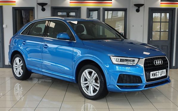 Used 2017 BLUE AUDI Q3 SUV 1.4 TFSI CoD S line Edition SUV 5dr Petrol S Tronic Euro 6 (s/s) (150 ps) (reg. 2017-12-18) for sale in Altrincham