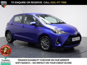 Used 2017 BLUE TOYOTA YARIS Hatchback 1.5 VVT-h Icon Hatchback 5dr Petrol Hybrid E-CVT Euro 6 (s/s) (100 ps) (reg. 2017-09-01) for sale in Stockport