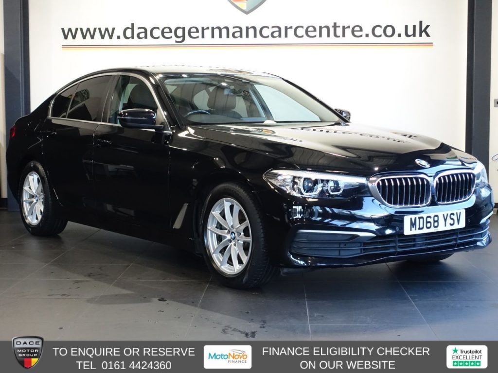 Used 2018 BLACK BMW 5 SERIES Saloon 2.0 520i GPF SE Saloon 4dr Petrol Auto Euro 6 (s/s) (184 ps) (reg. 2018-11-30) for sale in Altrincham