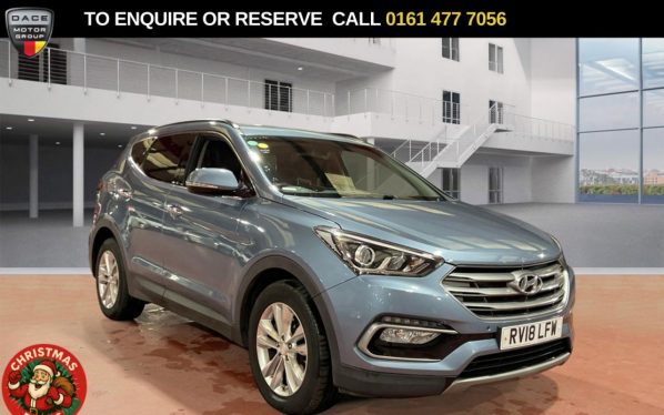 Used 2018 BLUE HYUNDAI SANTA FE SUV 2.2 CRDi Blue Drive Premium SUV 5dr Diesel Auto 4WD Euro 6 (s/s) (200 ps) (reg. 2018-04-27) for sale in Stockport
