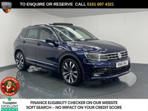 Used 2018 BLUE VOLKSWAGEN TIGUAN SUV 2.0 TDI R-Line SUV 5dr Diesel DSG 4Motion Euro 6 (s/s) (150 ps) (reg. 2018-08-07) for sale in Manchester
