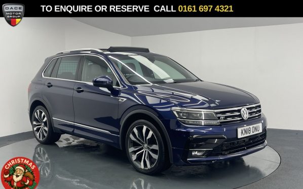 Used 2018 BLUE VOLKSWAGEN TIGUAN SUV 2.0 TDI R-Line SUV 5dr Diesel DSG 4Motion Euro 6 (s/s) (150 ps) (reg. 2018-08-07) for sale in Manchester