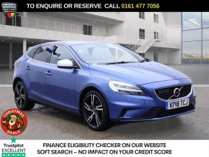 Used 2018 BLUE VOLVO V40 Hatchback 2.0 D3 R-Design Pro Hatchback 5dr Diesel Auto Euro 6 (s/s) (150 ps) (reg. 2018-05-14) for sale in Stockport
