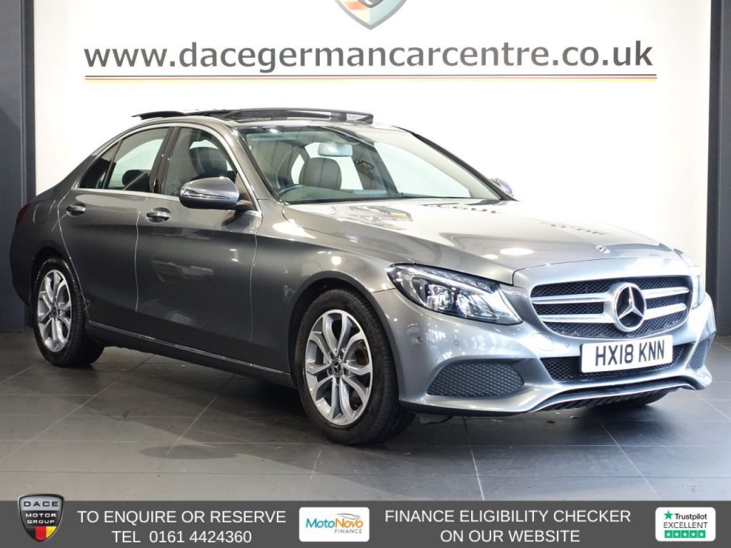 Used 2018 GREY MERCEDES-BENZ C-CLASS Saloon 2.1 C220d Sport (Premium) Saloon 4dr Diesel G-Tronic+ Euro 6 (s/s) (170 ps) (reg. 2018-03-24) for sale in Altrincham