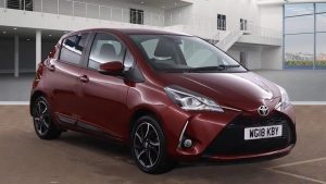 Used 2018 RED TOYOTA YARIS Hatchback 1.5 VVT-i Design Hatchback 5dr Petrol Manual Euro 6 (111 ps) (reg. 2018-06-27) for sale in Manchester