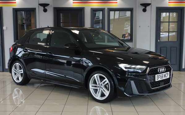 Used 2019 BLACK AUDI A1 Hatchback 1.0 TFSI 30 S line Sportback 5dr Petrol Manual Euro 6 (s/s) (116 ps) (reg. 2019-02-12) for sale in Altrincham