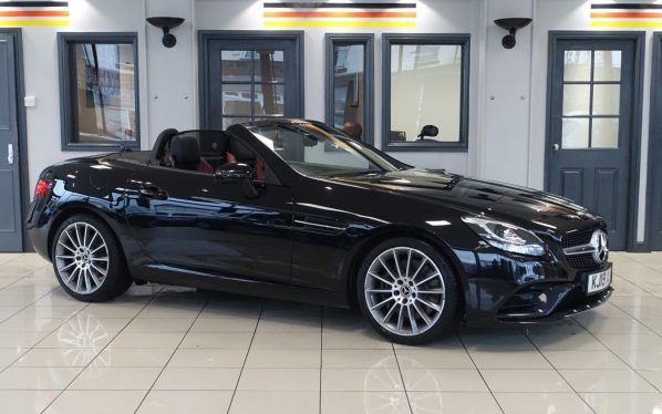Used 2019 BLACK MERCEDES-BENZ SLC Convertible 1.6 SLC180 GPF AMG Line Convertible 2dr Petrol Manual Euro 6 (s/s) (156 ps) (reg. 2019-05-24) for sale in Altrincham