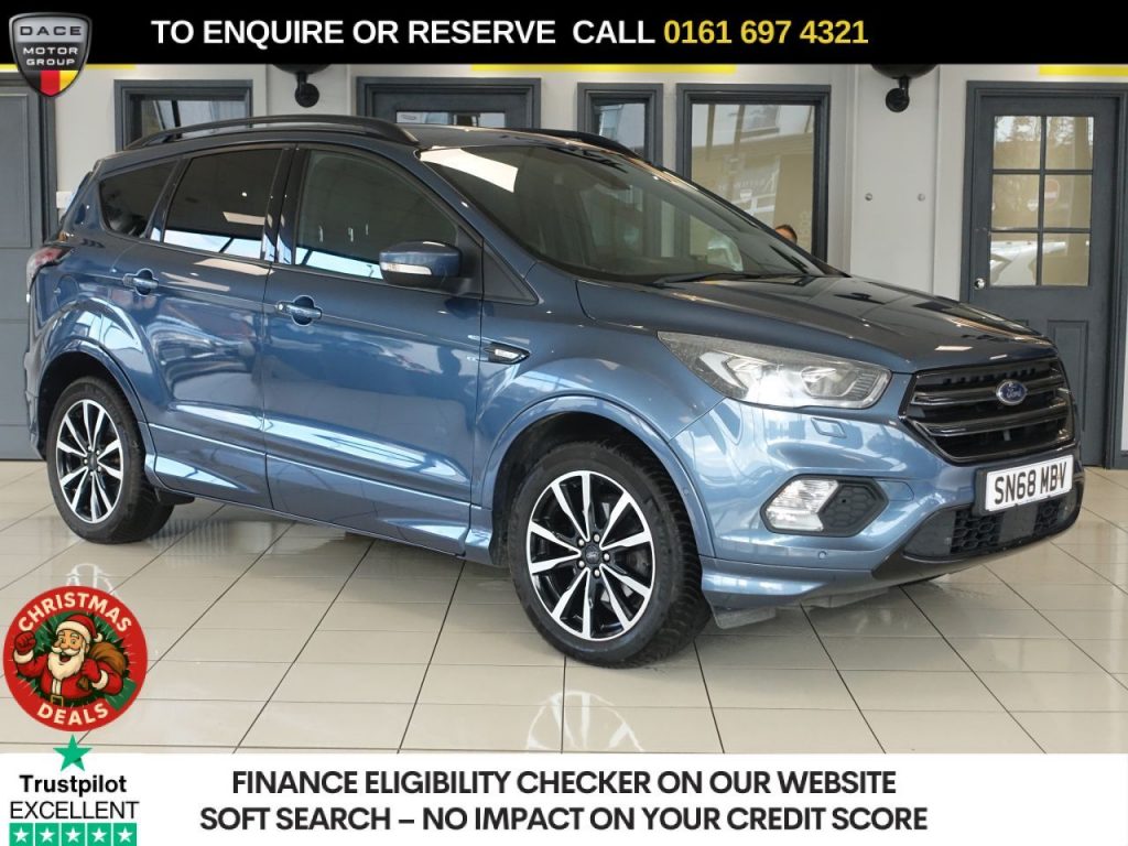 Used 2019 BLUE FORD KUGA SUV 1.5T EcoBoost GPF ST-Line SUV 5dr Petrol Manual Euro 6 (s/s) (150 ps) (reg. 2019-01-15) for sale in Manchester