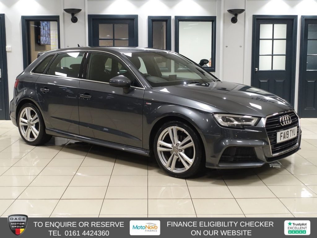 Used 2019 GREY AUDI A3 Hatchback 1.0 TFSI 30 S line Sportback 5dr Petrol Manual Euro 6 (s/s) (116 ps) (reg. 2019-07-18) for sale in Altrincham