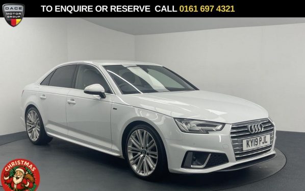 Used 2019 WHITE AUDI A4 Saloon 2.0 TFSI 40 S line Saloon 4dr Petrol S Tronic Euro 6 (s/s) (190 ps) (reg. 2019-07-15) for sale in Manchester