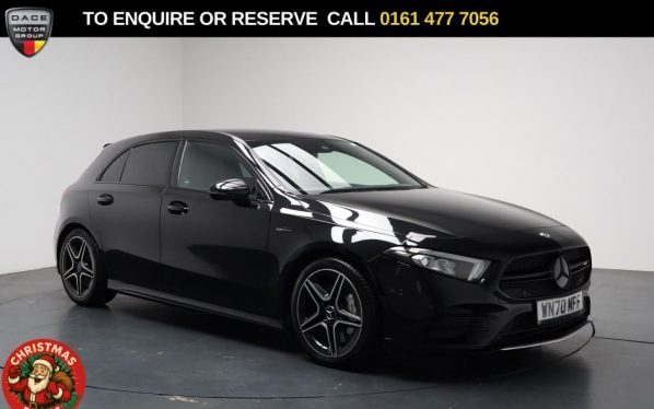 Used 2020 BLACK MERCEDES-BENZ A-CLASS Hatchback 2.0 A35 AMG (Executive) Hatchback 5dr Petrol SpdS DCT 4MATIC Euro 6 (s/s) (306 ps) (reg. 2020-10-09) for sale in Stockport