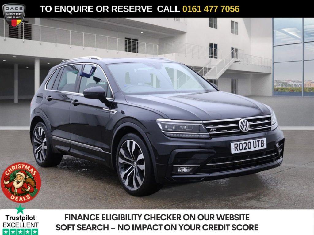 Used 2020 BLACK VOLKSWAGEN TIGUAN SUV 1.5 TSI EVO R-Line Tech SUV 5dr Petrol DSG Euro 6 (s/s) (150 ps) (reg. 2020-06-12) for sale in Stockport