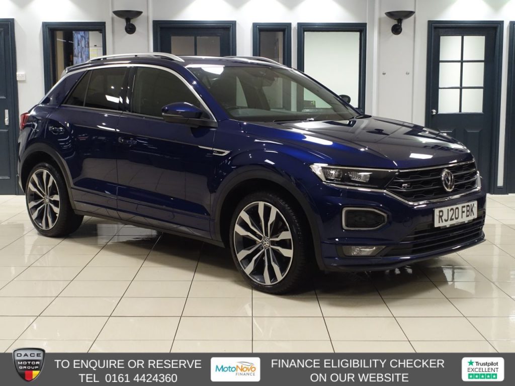 Used 2020 BLUE VOLKSWAGEN T-ROC SUV 1.5 TSI GPF EVO R-Line SUV 5dr Petrol DSG Euro 6 (s/s) (150 ps) (reg. 2020-07-31) for sale in Altrincham