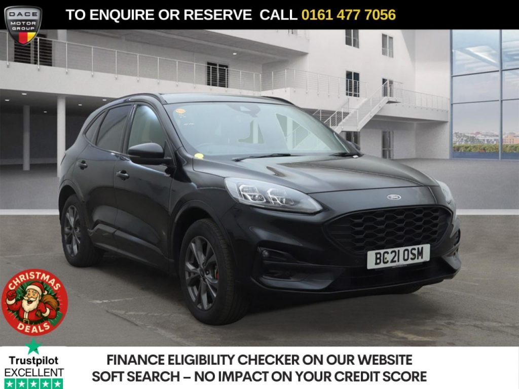 Used 2021 BLACK FORD KUGA SUV 2.5 EcoBoost Duratec 14.4kWh ST-Line SUV 5dr Petrol Plug-in Hybrid CVT Euro 6 (s/s) (225 ps) (reg. 2021-07-15) for sale in Stockport