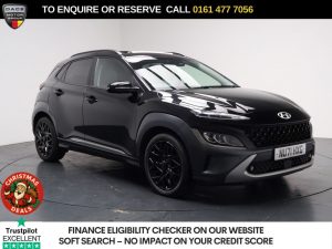 Used 2021 BLACK HYUNDAI KONA SUV 1.6 h-GDi Ultimate SUV 5dr Petrol Hybrid DCT Euro 6 (s/s) (141 ps) (reg. 2021-09-11) for sale in Stockport