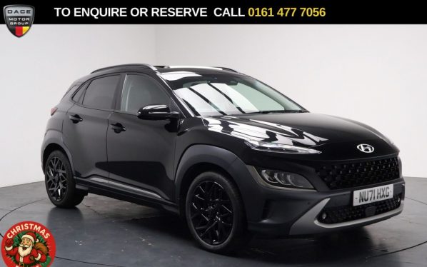 Used 2021 BLACK HYUNDAI KONA SUV 1.6 h-GDi Ultimate SUV 5dr Petrol Hybrid DCT Euro 6 (s/s) (141 ps) (reg. 2021-09-11) for sale in Stockport