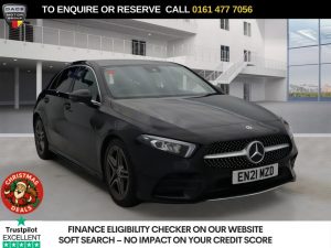 Used 2021 BLACK MERCEDES-BENZ A-CLASS Hatchback 1.3 A180 AMG Line (Executive) Hatchback 5dr Petrol 7G-DCT Euro 6 (s/s) (136 ps) (reg. 2021-07-04) for sale in Stockport
