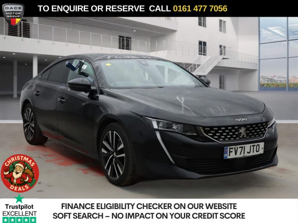 Used 2021 BLACK PEUGEOT 508 Hatchback 1.6 11.8kWh GT Premium Fastback 5dr Petrol Plug-in Hybrid e-EAT Euro 6 (s/s) (225 ps) (reg. 2021-11-18) for sale in Stockport