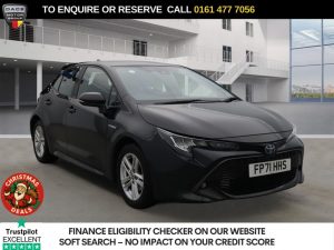 Used 2021 BLACK TOYOTA COROLLA Hatchback 1.8 VVT-h GPF Icon Tech Hatchback 5dr Petrol Hybrid CVT Euro 6 (s/s) (122 ps) (reg. 2021-12-09) for sale in Stockport